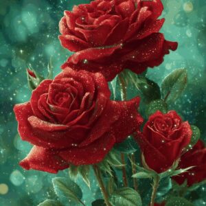 Diamond Painting Rozen zijn rood voorbeeldafbeelding van het volledige ontwerp