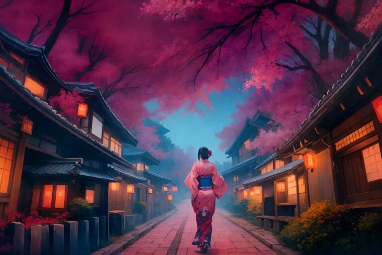 Diamond Painting Sakura voorbeeldafbeelding van het volledige ontwerp