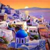 Diamond Painting Santorini voorbeeldafbeelding van het volledige ontwerp