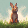 Diamond Painting Schattig Konijn voorbeeldafbeelding van het volledige ontwerp
