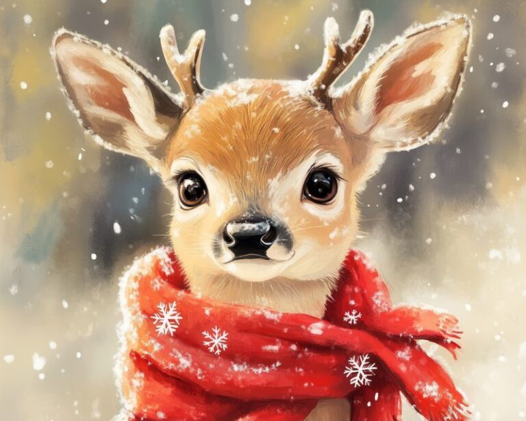 Diamond Painting Schattig baby hertje voorbeeldafbeelding van het volledige ontwerp