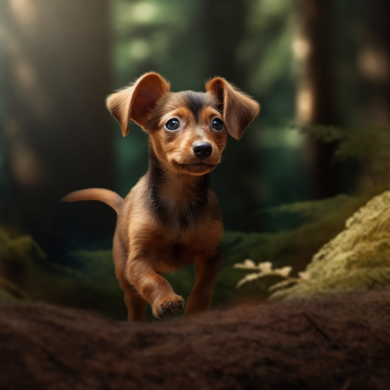 Diamond Painting Schattige Hond voorbeeldafbeelding van het volledige ontwerp