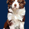 Diamond Painting Schattige Puppy Elvira Clement voorbeeldafbeelding van het volledige ontwerp