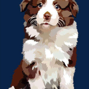 Diamond Painting Schattige Puppy Elvira Clement voorbeeldafbeelding van het volledige ontwerp