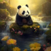 Diamond Painting Schattige panda voorbeeldafbeelding van het volledige ontwerp