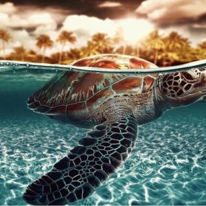 Diamond Painting Schildpad voorbeeldafbeelding van het volledige ontwerp