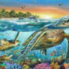 Diamond Painting Schildpad Tropische Vissen voorbeeldafbeelding van het volledige ontwerp