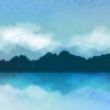 Diamond Painting Serene Berg En Water voorbeeldafbeelding van het volledige ontwerp