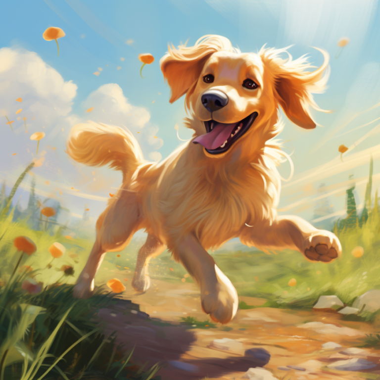 Diamond Painting Spelende Hond voorbeeldafbeelding van het volledige ontwerp