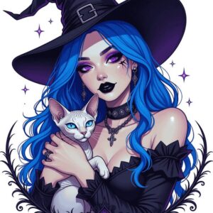 Diamond Painting Sphynxkattenfluisteraar voorbeeldafbeelding van het volledige ontwerp