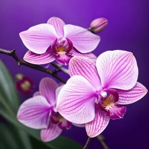 Diamond Painting Steen En Roze Bloemen voorbeeldafbeelding van het volledige ontwerp
