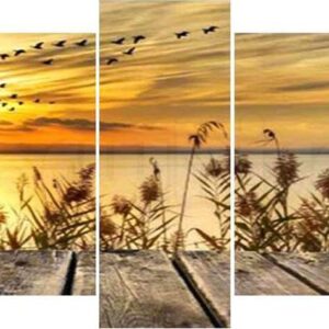 Diamond Painting Steiger - Zonsondergang 5 Luiken voorbeeldafbeelding van het volledige ontwerp