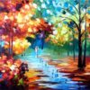 Diamond Painting Stel In parkje voorbeeldafbeelding van het volledige ontwerp