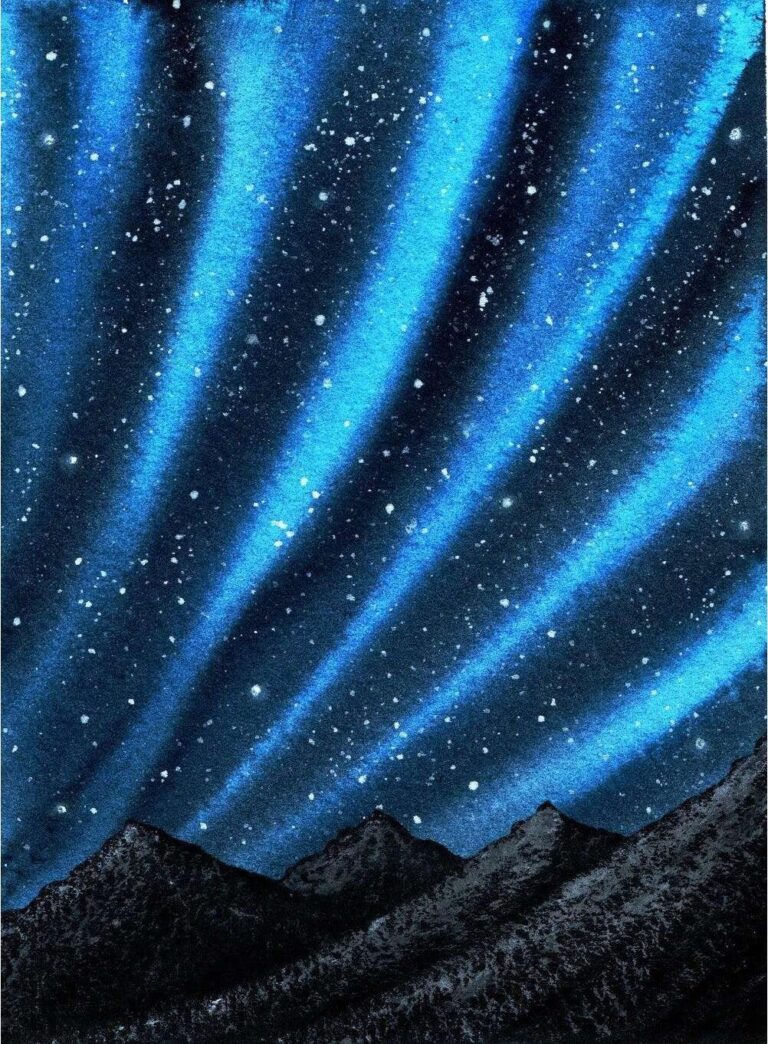 Diamond Painting Sterren In Nachthemel voorbeeldafbeelding van het volledige ontwerp