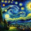 Diamond Painting Sterren Nacht voorbeeldafbeelding van het volledige ontwerp