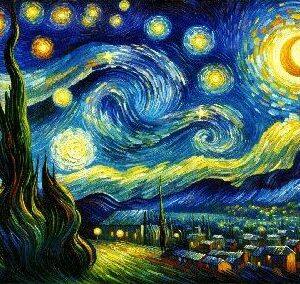 Diamond Painting Sterren Nacht voorbeeldafbeelding van het volledige ontwerp