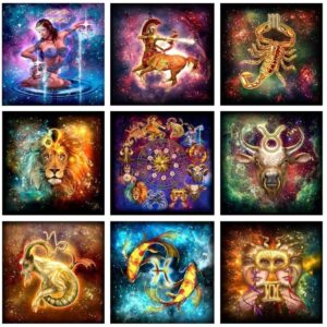 Diamond Painting Sterrenbeeld voorbeeldafbeelding van het volledige ontwerp