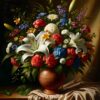 Diamond Painting Stilleven van Jan Huysum voorbeeldafbeelding van het volledige ontwerp