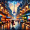 Diamond Painting Straat Van Parijs voorbeeldafbeelding van het volledige ontwerp
