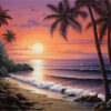 Diamond Painting Strand met palmbomen voorbeeldafbeelding van het volledige ontwerp