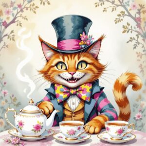 Diamond Painting Tea time voorbeeldafbeelding van het volledige ontwerp