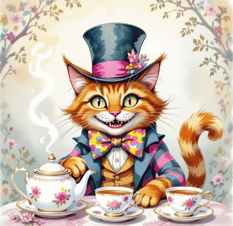 Diamond Painting Tea time voorbeeldafbeelding van het volledige ontwerp