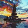 Diamond Painting Tempel In Eiland voorbeeldafbeelding van het volledige ontwerp
