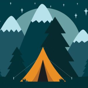 Diamond Painting Tent Onder De Sterren voorbeeldafbeelding van het volledige ontwerp