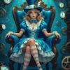 Diamond Painting Tijd dame voorbeeldafbeelding van het volledige ontwerp