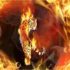 Diamond Painting Tijger En Vuur voorbeeldafbeelding van het volledige ontwerp