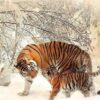 Diamond Painting Tijger En Welp voorbeeldafbeelding van het volledige ontwerp