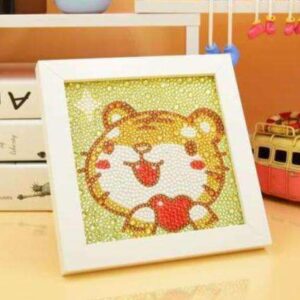 Diamond Painting Tijger Met Hartje voorbeeldafbeelding van het volledige ontwerp