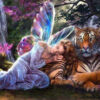 Diamond Painting Tijger Met Meisje voorbeeldafbeelding van het volledige ontwerp