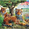 Diamond Painting Tijgers Met Dieren voorbeeldafbeelding van het volledige ontwerp