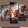 Diamond Painting Tijgers op de Loer Vijfluik voorbeeldafbeelding van het volledige ontwerp