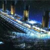 Diamond Painting - Titanic bij nacht voorbeeldafbeelding van het volledige ontwerp