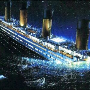 Diamond Painting - Titanic bij nacht voorbeeldafbeelding van het volledige ontwerp