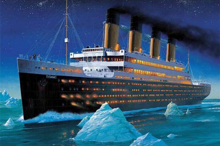 Diamond Painting Titanic IJsberg voorbeeldafbeelding van het volledige ontwerp