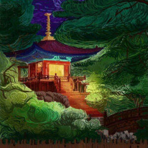 Diamond Painting Trap Naar Tempel HP Design voorbeeldafbeelding van het volledige ontwerp