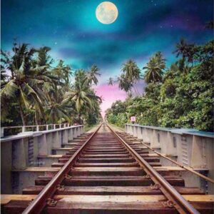 Diamond Painting Treinspoor voorbeeldafbeelding van het volledige ontwerp