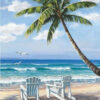 Diamond Painting Tropisch Strand Palmboom voorbeeldafbeelding van het volledige ontwerp
