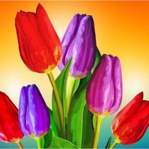 Diamond Painting Tulpen Elvira Clement voorbeeldafbeelding van het volledige ontwerp