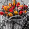 Diamond Painting Tulpen In Mand voorbeeldafbeelding van het volledige ontwerp