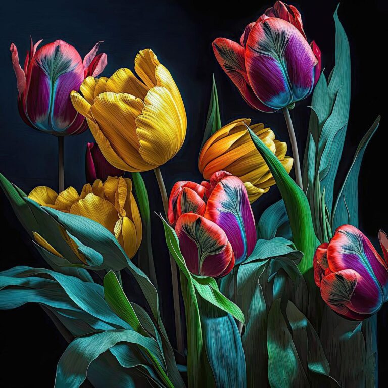 Diamond Painting Tulpen Kunst voorbeeldafbeelding van het volledige ontwerp