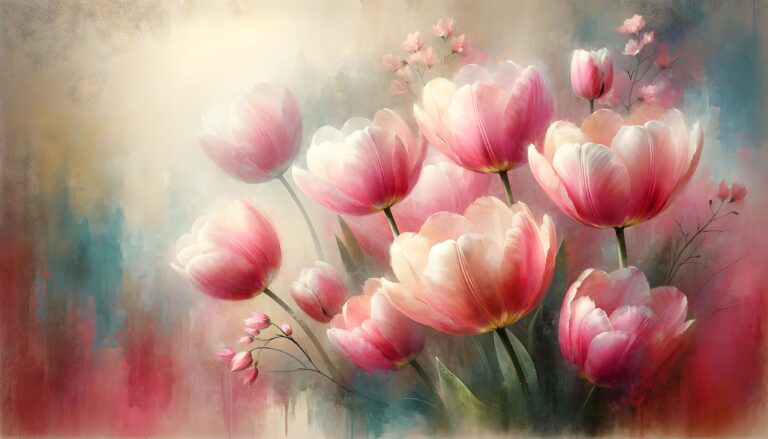 Diamond Painting Tulpen Roze voorbeeldafbeelding van het volledige ontwerp