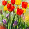Diamond Painting Tulpen in de Zon voorbeeldafbeelding van het volledige ontwerp