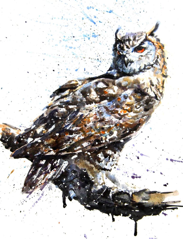 Diamond Painting Uil Tak voorbeeldafbeelding van het volledige ontwerp
