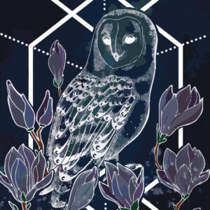 Diamond Painting Uil - by Anneke Schipper voorbeeldafbeelding van het volledige ontwerp