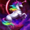 Diamond Painting Unicorn voorbeeldafbeelding van het volledige ontwerp