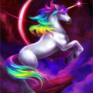 Diamond Painting Unicorn voorbeeldafbeelding van het volledige ontwerp